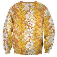 Hawaiian Lei Day Sweatshirt Gold Hibiscus Flowers Lei Art