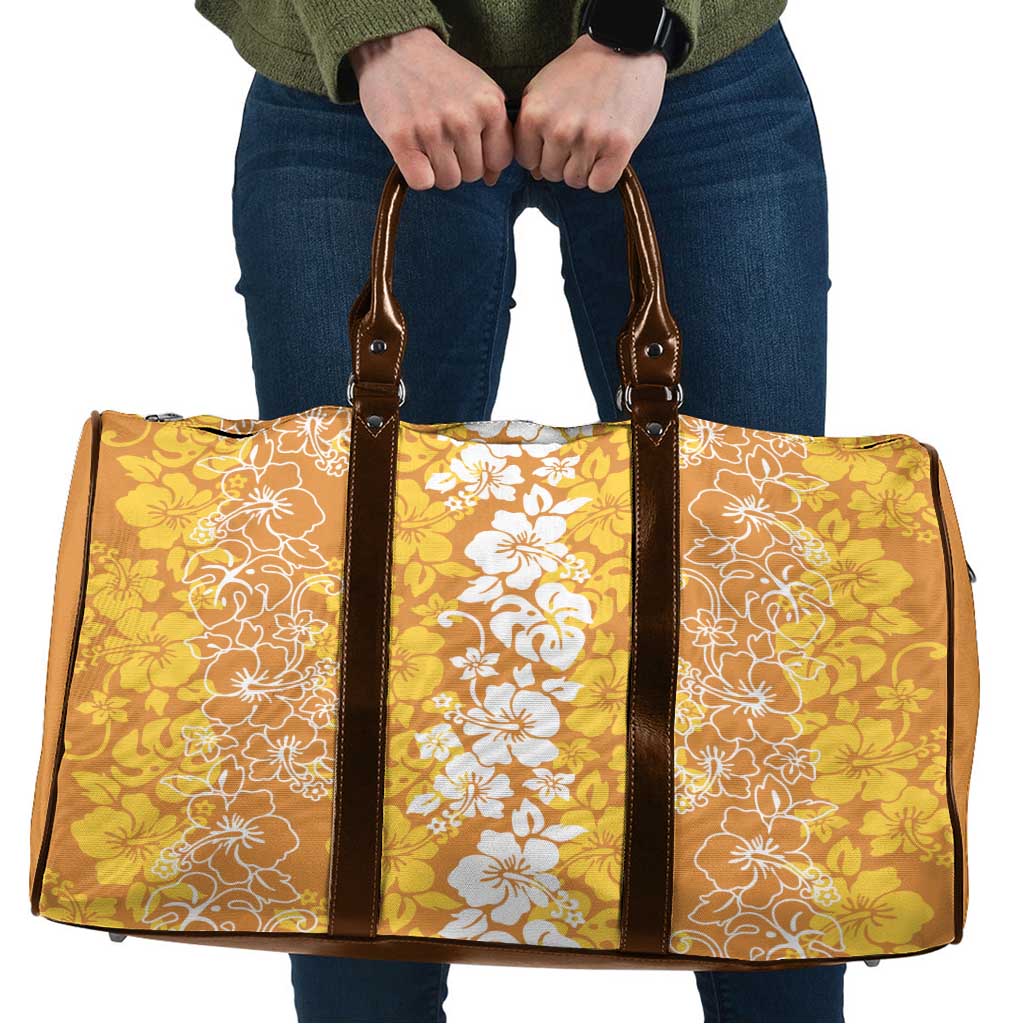 Hawaiian Lei Day Travel Bag Gold Hibiscus Flowers Lei Art - Polynesian Pride