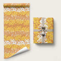 Hawaiian Lei Day Wrapping Paper Gold Hibiscus Flowers Lei Art - Polynesian Pride