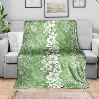 Hawaiian Lei Day Blanket Green Hibiscus Flowers Lei Art