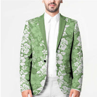 Hawaiian Lei Day Blazer Green Hibiscus Flowers Lei Art - Polynesian Pride