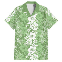 Hawaiian Lei Day Hawaiian Shirt Green Hibiscus Flowers Lei Art