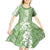 Hawaiian Lei Day Kid Short Sleeve Dress Green Hibiscus Flowers Lei Art
