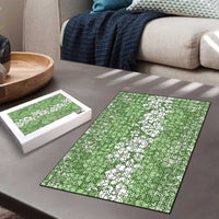 Hawaiian Lei Day Puzzle Green Hibiscus Flowers Lei Art - Polynesian Pride