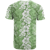 Hawaiian Lei Day T Shirt Green Hibiscus Flowers Lei Art
