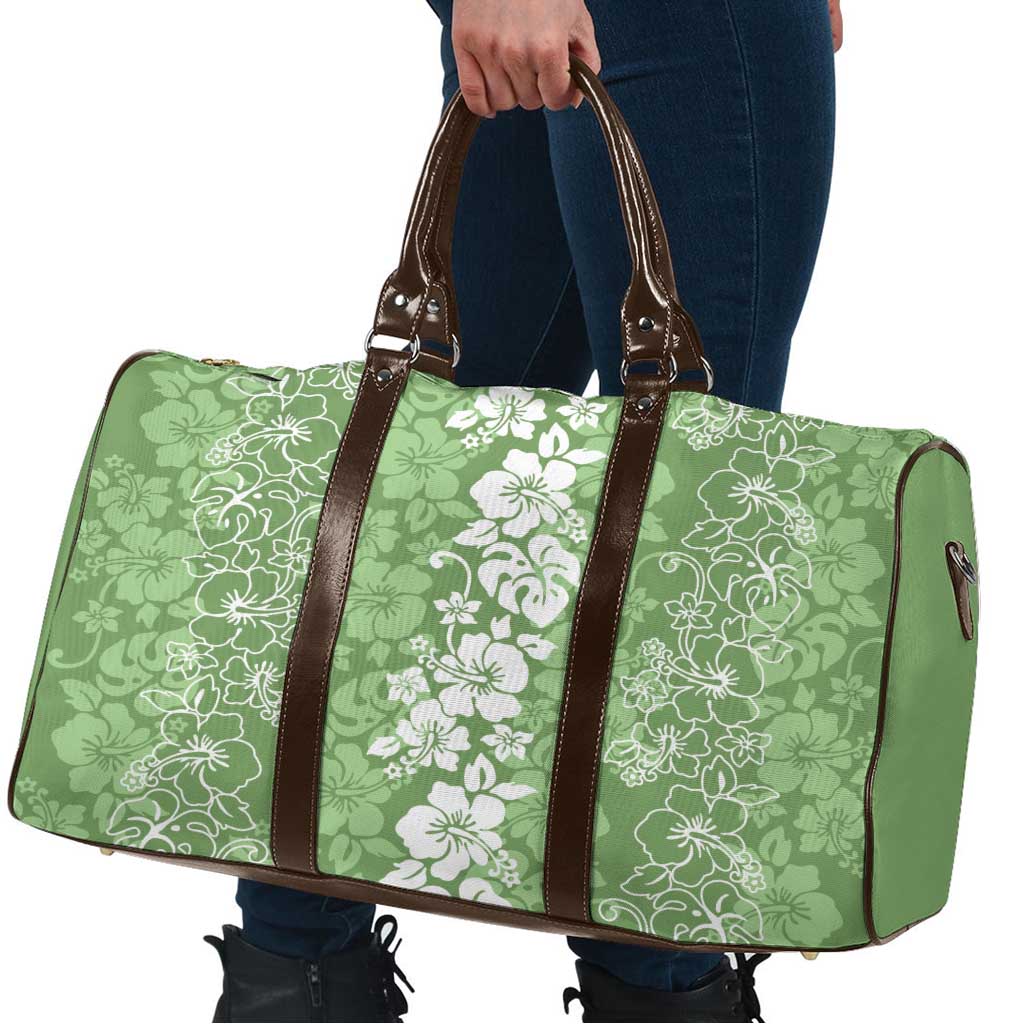 Hawaiian Lei Day Travel Bag Green Hibiscus Flowers Lei Art - Polynesian Pride
