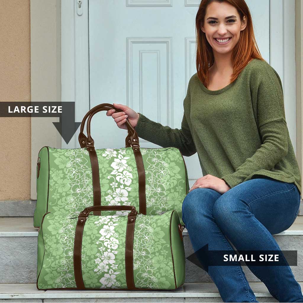Hawaiian Lei Day Travel Bag Green Hibiscus Flowers Lei Art - Polynesian Pride