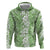 Hawaiian Lei Day Zip Hoodie Green Hibiscus Flowers Lei Art