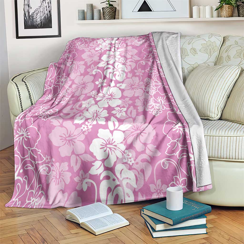 Hawaiian Lei Day Blanket Pink Hibiscus Flowers Lei Art