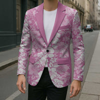 Hawaiian Lei Day Blazer Pink Hibiscus Flowers Lei Art - Polynesian Pride