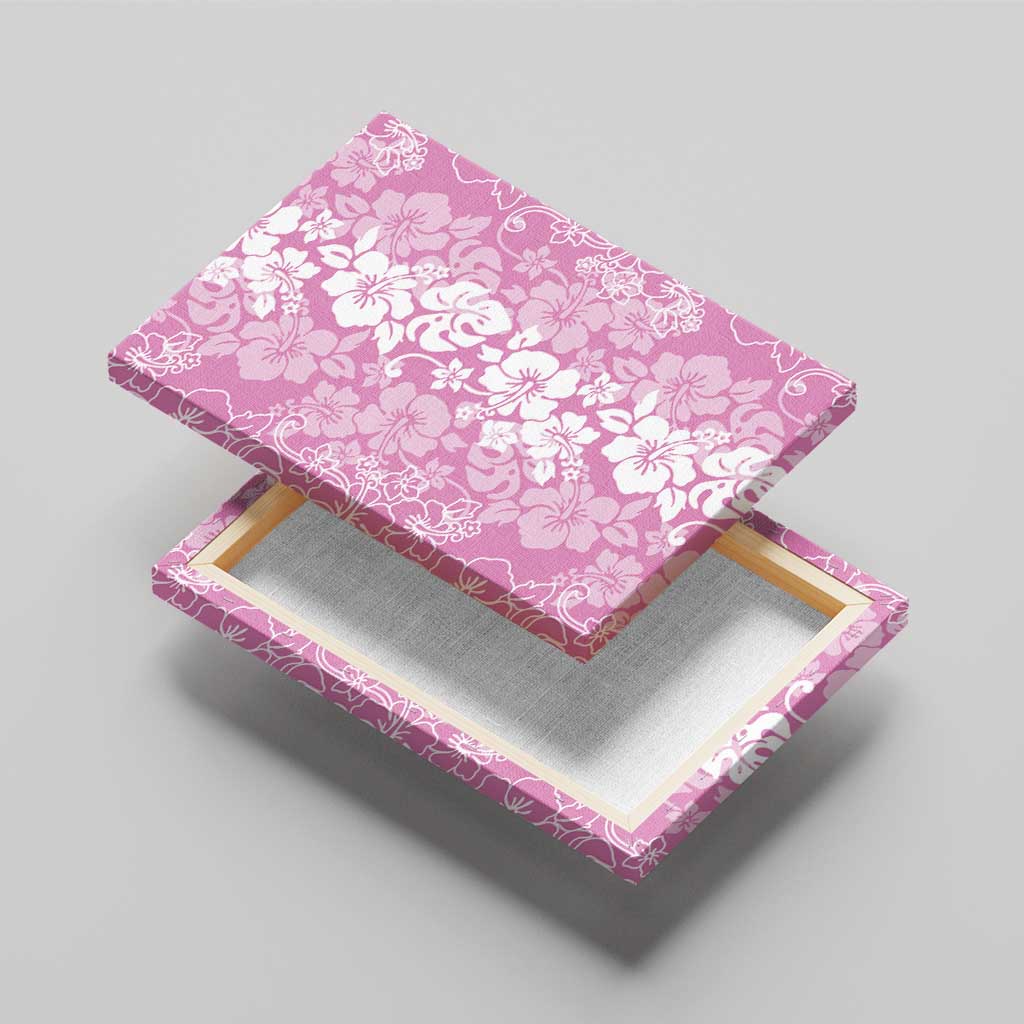 Hawaiian Lei Day Canvas Wall Art Pink Hibiscus Flowers Lei Art