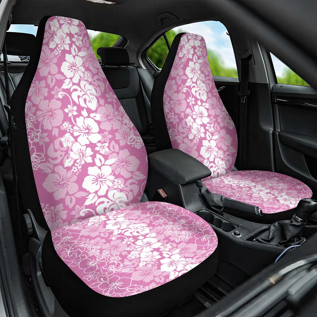 Hawaiian Lei Day Car Seat Cover Pink Hibiscus Flowers Lei Art