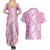 Hawaiian Lei Day Couples Matching Summer Maxi Dress and Hawaiian Shirt Pink Hibiscus Flowers Lei Art