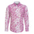Hawaiian Lei Day Family Matching Off The Shoulder Long Sleeve Dress and Hawaiian Shirt Pink Hibiscus Flowers Lei Art