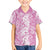 Hawaiian Lei Day Family Matching Off The Shoulder Long Sleeve Dress and Hawaiian Shirt Pink Hibiscus Flowers Lei Art