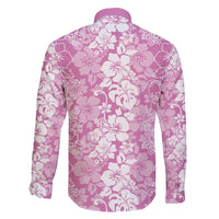 Hawaiian Lei Day Family Matching Off Shoulder Short Dress and Hawaiian Shirt Pink Hibiscus Flowers Lei Art