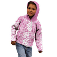 Hawaiian Lei Day Kid Hoodie Pink Hibiscus Flowers Lei Art