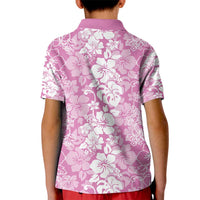 Hawaiian Lei Day Kid Polo Shirt Pink Hibiscus Flowers Lei Art