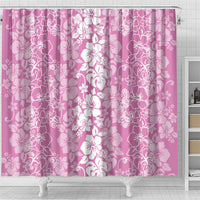 Hawaiian Lei Day Shower Curtain Pink Hibiscus Flowers Lei Art