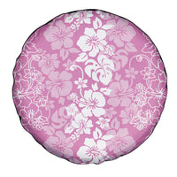 Hawaiian Lei Day Spare Tire Cover Pink Hibiscus Flowers Lei Art