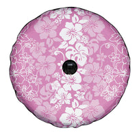 Hawaiian Lei Day Spare Tire Cover Pink Hibiscus Flowers Lei Art