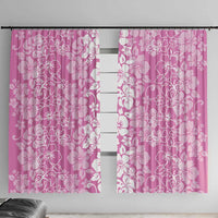 Hawaiian Lei Day Window Curtain Pink Hibiscus Flowers Lei Art
