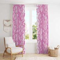 Hawaiian Lei Day Window Curtain Pink Hibiscus Flowers Lei Art