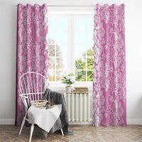 Hawaiian Lei Day Window Curtain Pink Hibiscus Flowers Lei Art