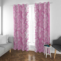 Hawaiian Lei Day Window Curtain Pink Hibiscus Flowers Lei Art