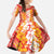 Hawaiian Lei Day Family Matching Off The Shoulder Long Sleeve Dress and Hawaiian Shirt Red Hibiscus Flowers Lei Art