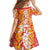 Hawaiian Lei Day Family Matching Off The Shoulder Long Sleeve Dress and Hawaiian Shirt Red Hibiscus Flowers Lei Art