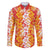 Hawaiian Lei Day Family Matching Off The Shoulder Long Sleeve Dress and Hawaiian Shirt Red Hibiscus Flowers Lei Art