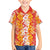 Hawaiian Lei Day Family Matching Off The Shoulder Long Sleeve Dress and Hawaiian Shirt Red Hibiscus Flowers Lei Art