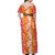 Hawaiian Lei Day Family Matching Off Shoulder Maxi Dress and Hawaiian Shirt Red Hibiscus Flowers Lei Art