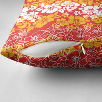 Hawaiian Lei Day Pillow Cover Red Hibiscus Flowers Lei Art - Polynesian Pride
