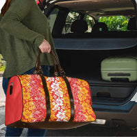 Hawaiian Lei Day Travel Bag Red Hibiscus Flowers Lei Art - Polynesian Pride