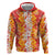 Hawaiian Lei Day Zip Hoodie Red Hibiscus Flowers Lei Art