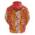 Hawaiian Lei Day Zip Hoodie Red Hibiscus Flowers Lei Art