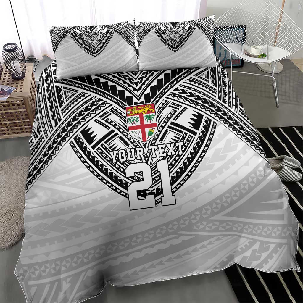 Flying Fijians Pacific Fiji Rugby Custom Bedding Set Polynesian Pattern