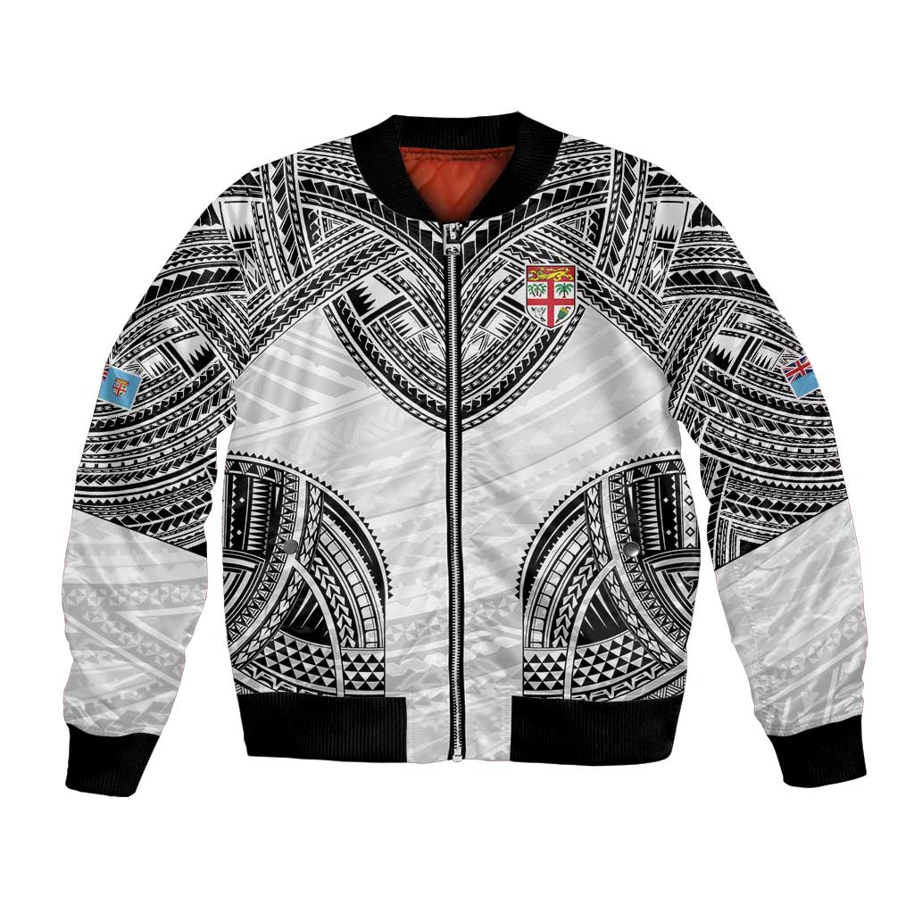 Flying Fijians Pacific Fiji Rugby Custom Bomber Jacket Polynesian Pattern