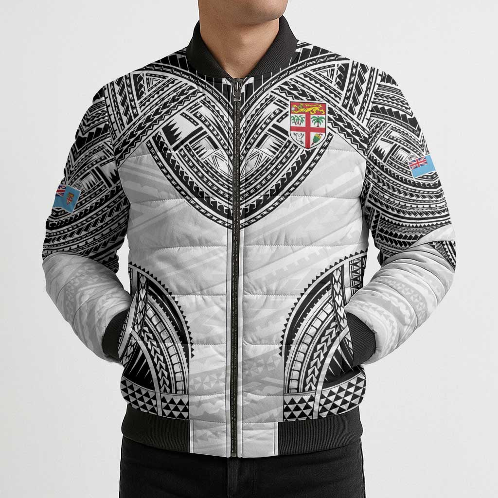 Flying Fijians Pacific Fiji Rugby Custom Bomber Puffer Jacket Polynesian Pattern - Polynesian Pride