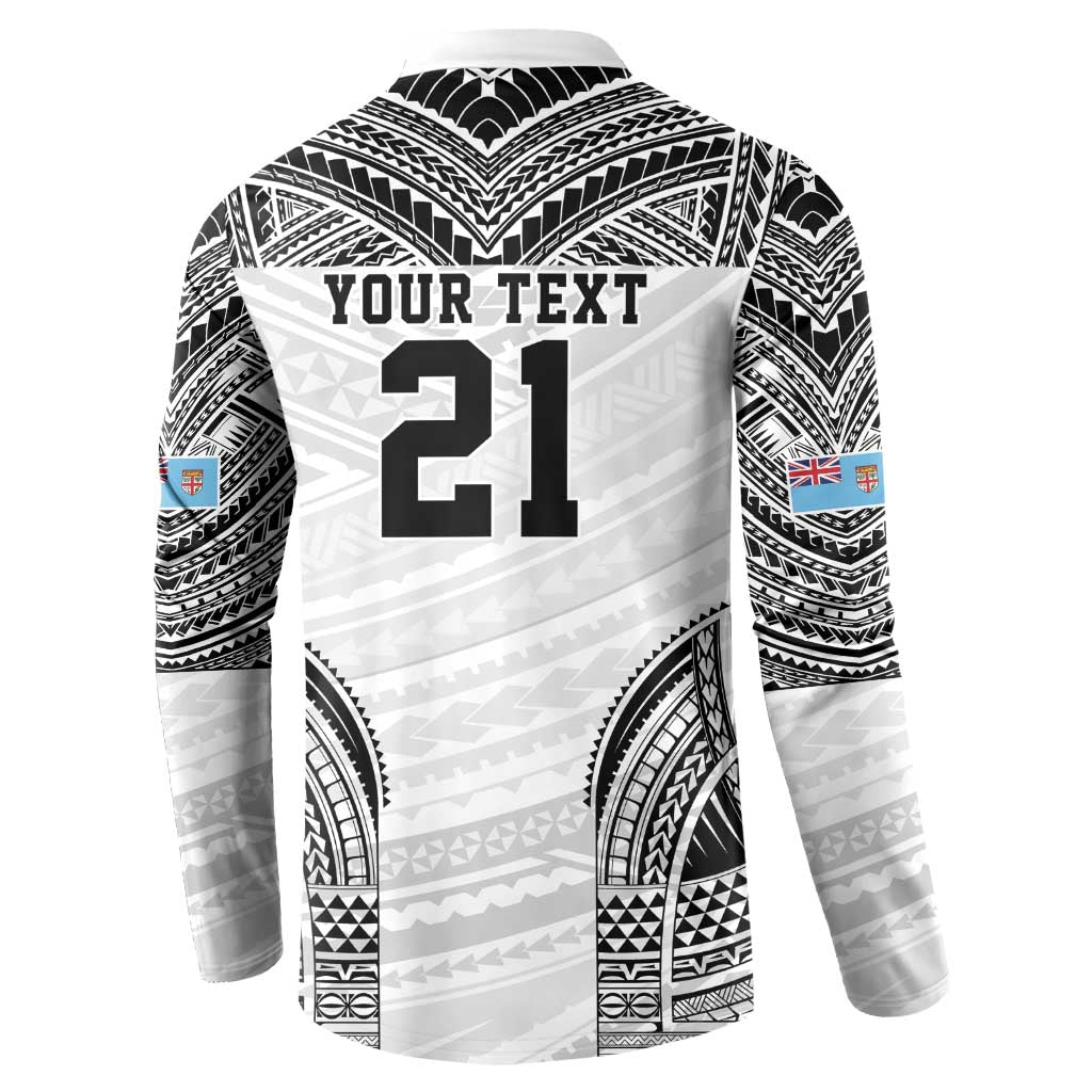 Flying Fijians Pacific Fiji Rugby Custom Button Sweatshirt Polynesian Pattern