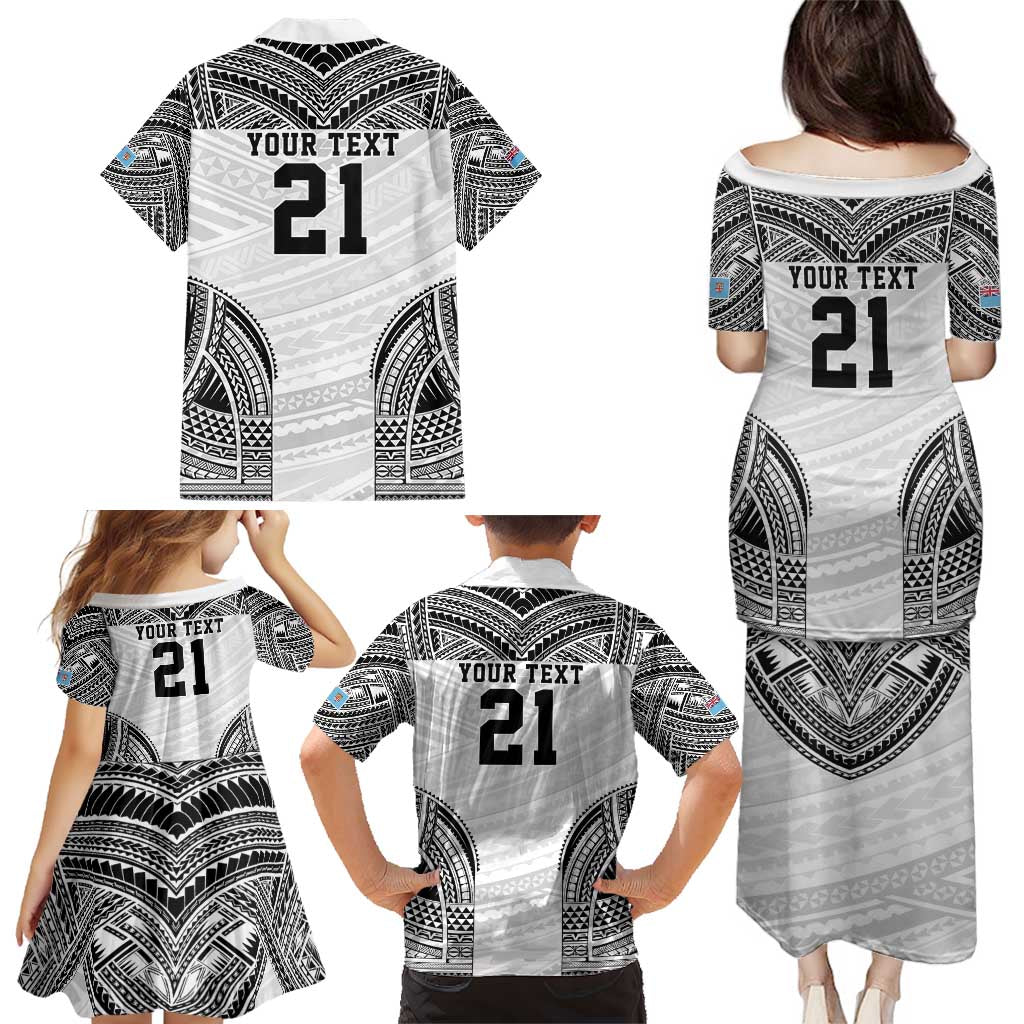 Flying Fijians Pacific Fiji Rugby Custom Family Matching Puletasi and Hawaiian Shirt Polynesian Pattern