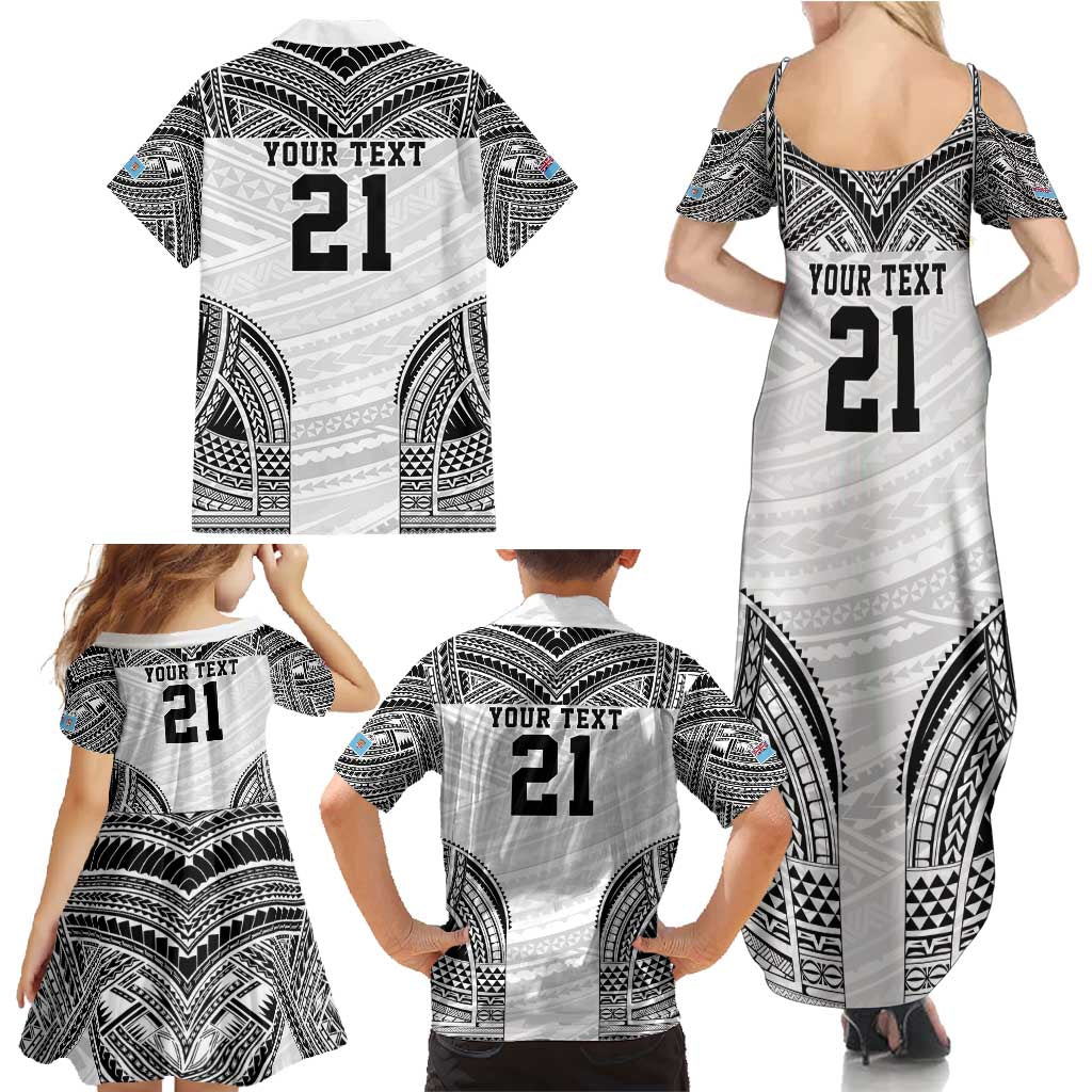 Flying Fijians Pacific Fiji Rugby Custom Family Matching Summer Maxi Dress and Hawaiian Shirt Polynesian Pattern