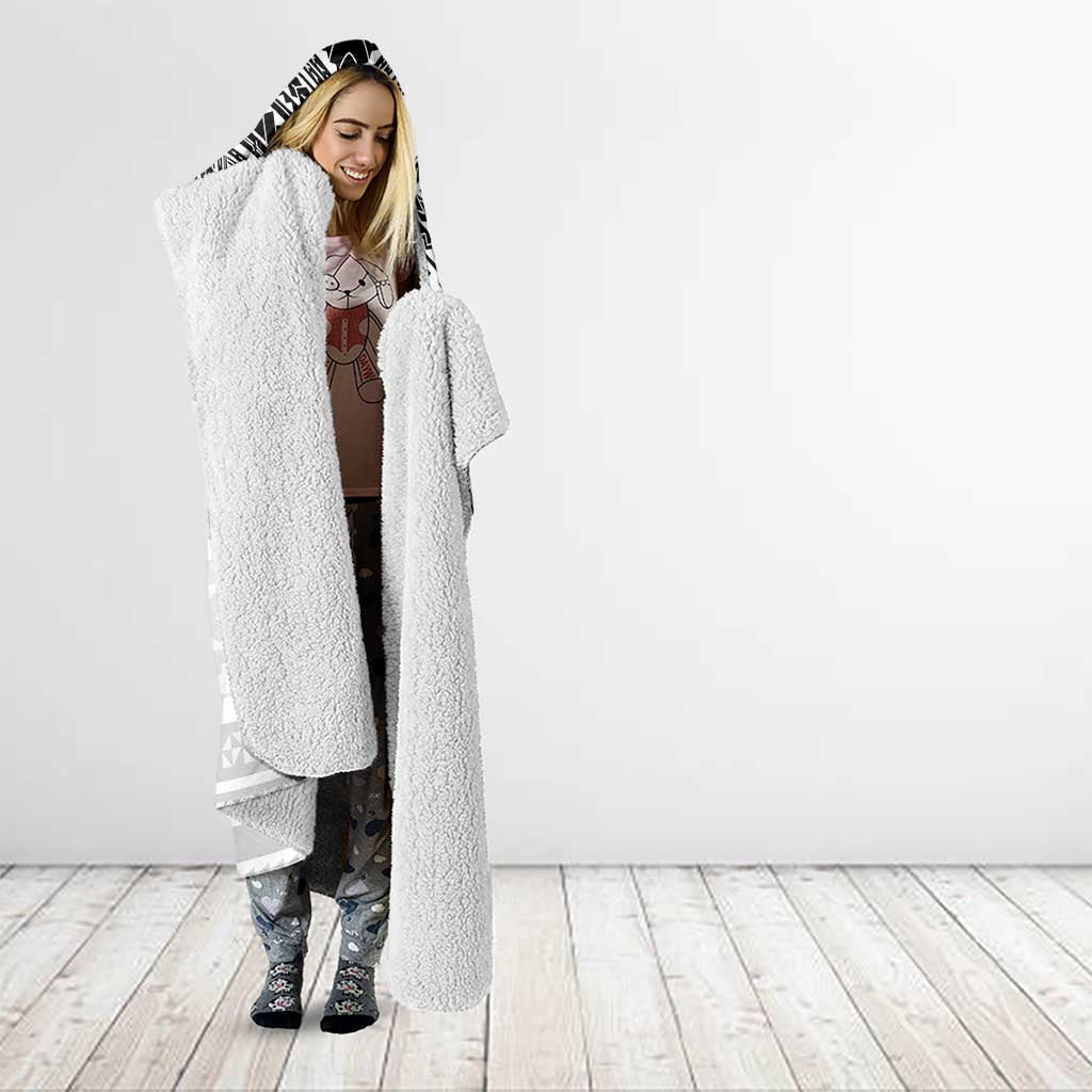 Flying Fijians Pacific Fiji Rugby Custom Hooded Blanket Polynesian Pattern