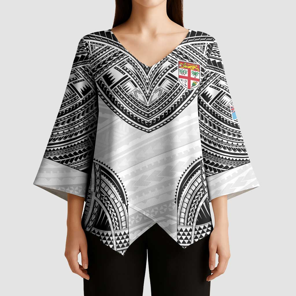 Flying Fijians Pacific Fiji Rugby Custom Kimono Sleeve Blouse Polynesian Pattern - Polynesian Pride