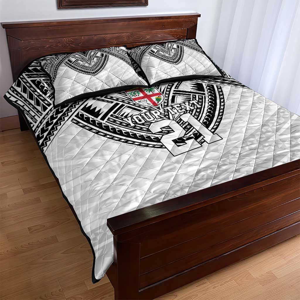 Flying Fijians Pacific Fiji Rugby Custom Quilt Bed Set Polynesian Pattern