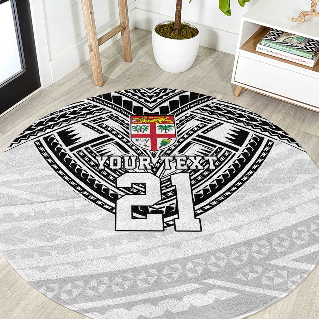 Flying Fijians Pacific Fiji Rugby Custom Round Carpet Polynesian Pattern