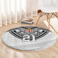 Flying Fijians Pacific Fiji Rugby Custom Round Carpet Polynesian Pattern