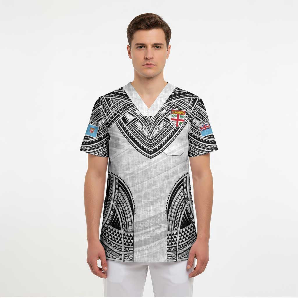 Flying Fijians Pacific Fiji Rugby Custom Scrub Top Polynesian Pattern - Polynesian Pride
